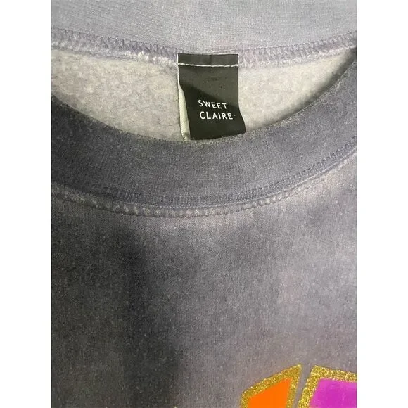Sweet Claire Women's S Multicolor Glitter Crew Neck Pullover Sweater - Picture 3 of 5
